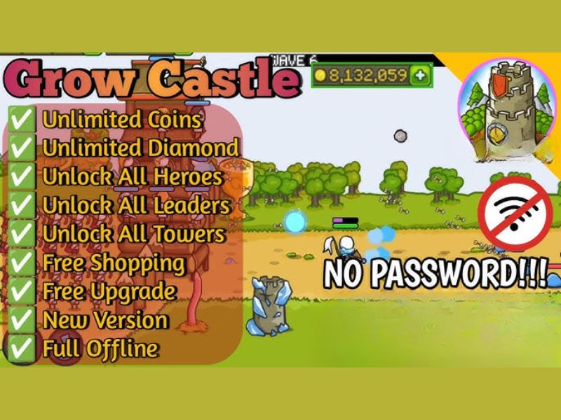 Một Số Tính Năng Nâng Cấp Trong Hack Grow Castle