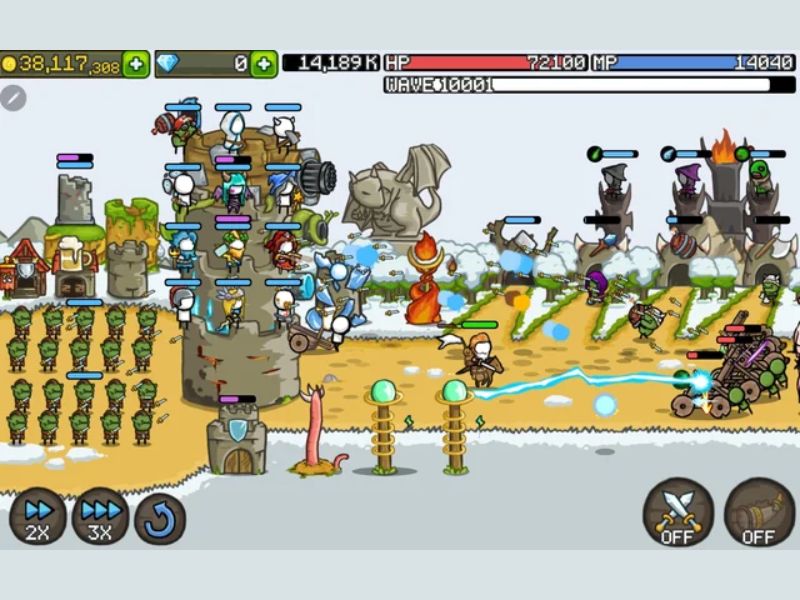 Trò chơi phòng thủ trong Hack Grow Castle